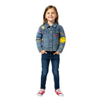 THE COLORFUL FACE FOR KIDS | Hand-Painted Denim Jacket