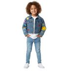 THE COLORFUL FACE FOR KIDS | Hand-Painted Denim Jacket