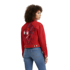 Ruby Punk | 1-of-1 Hand Painted Cropped Denim Jacket