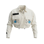 PEARLS ON THE COLORFUL FACE | Hand-painted Denim Jacket